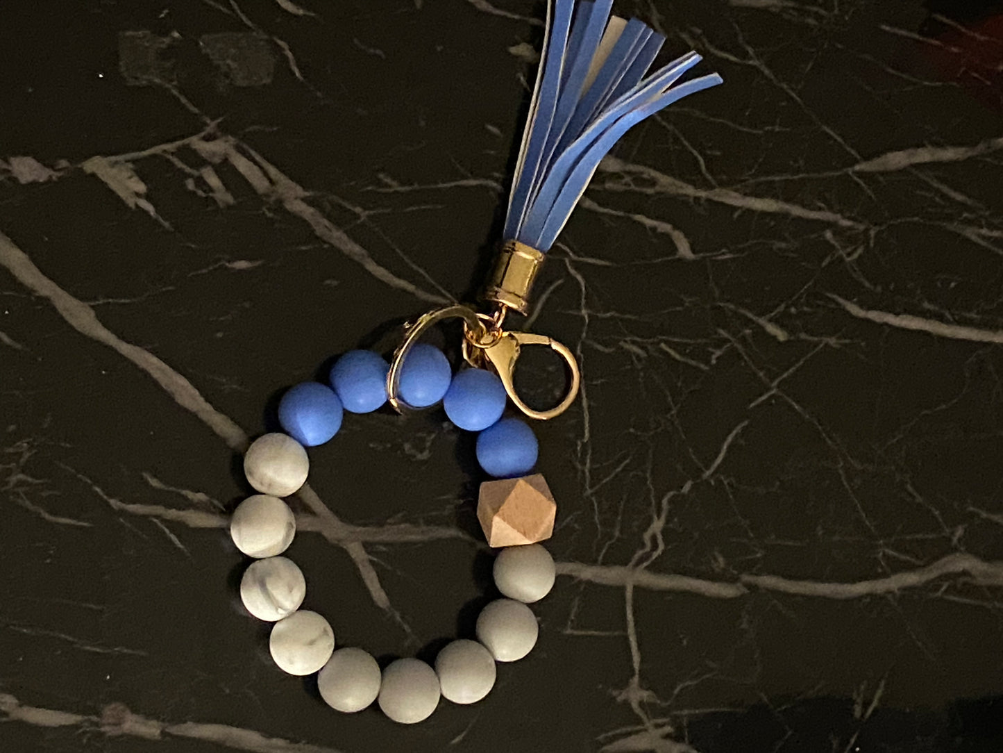 Silicone Beaded Keychain Bracelet